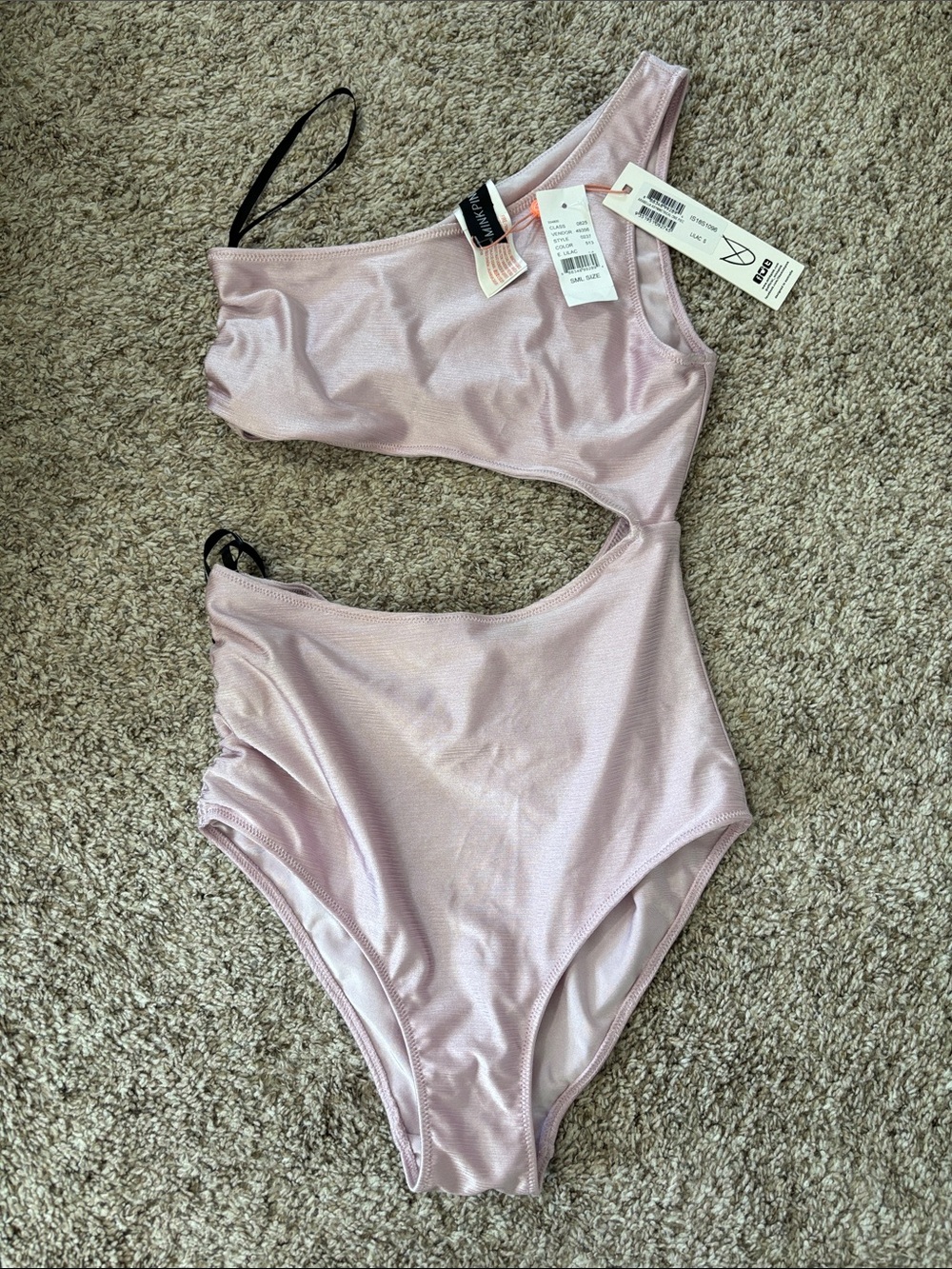 NWT Minkpink lilac Arabella asymmetrical one piece swimsuit